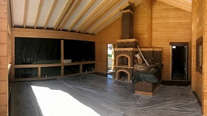 Внутренняя отделка дома из клеёного бруса в КП Зелёные холмы, Наро-Фоминский район